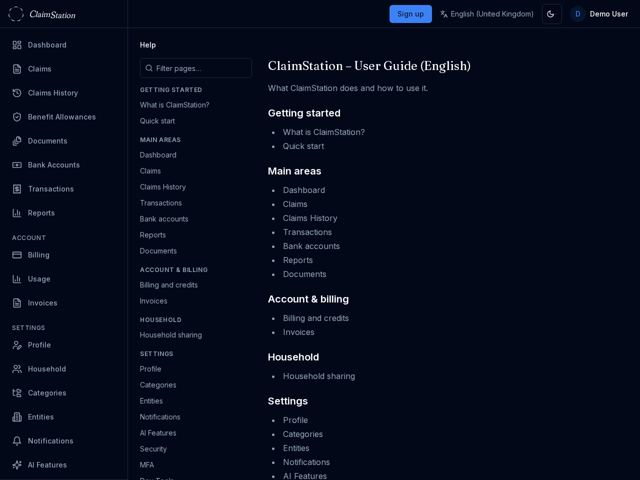 ClaimStation Support Help